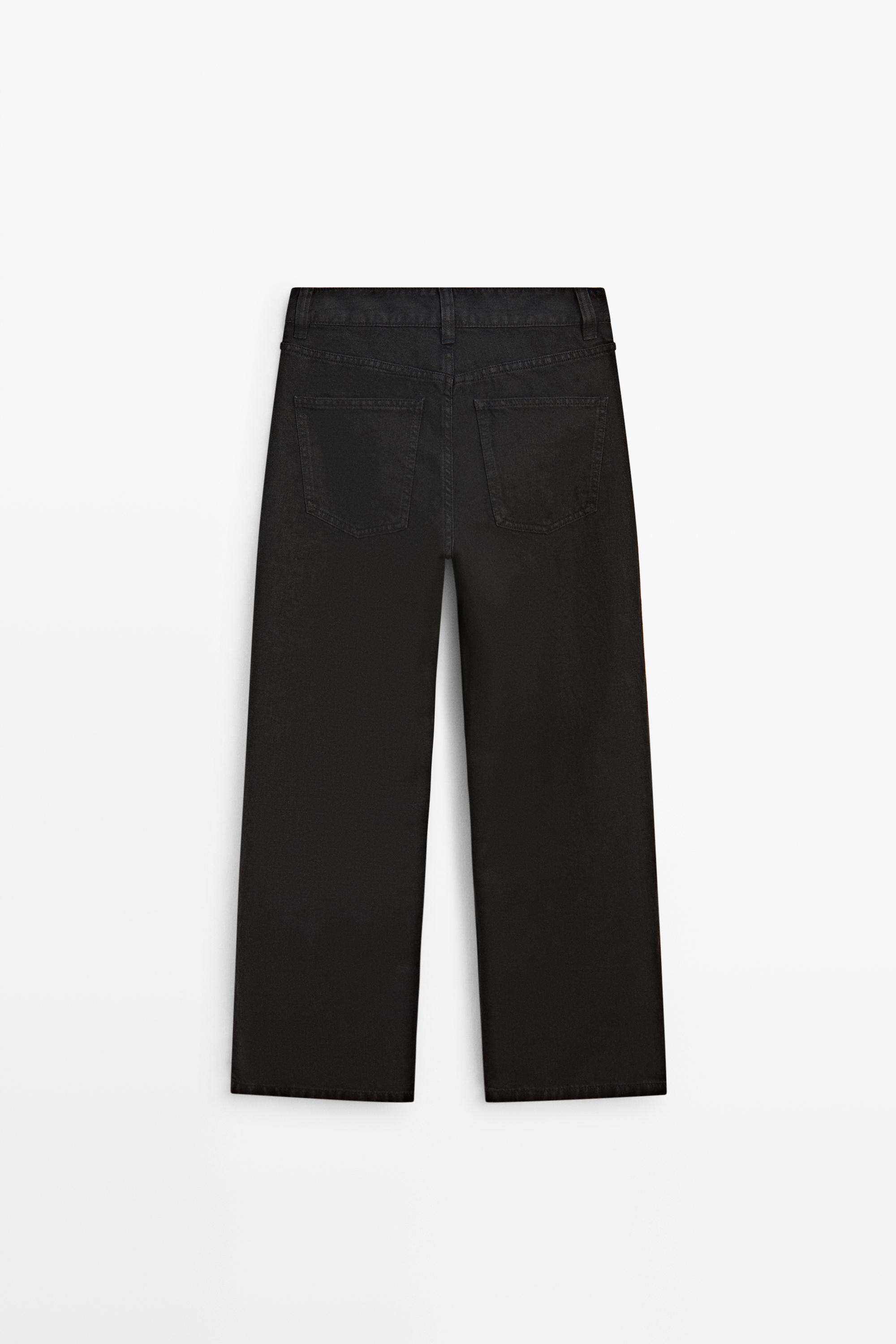 Low-rise cropped straight-leg jeans